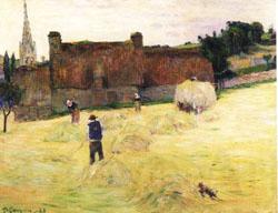 Paul Gauguin Hay-Making in Brittany Spain oil painting art
